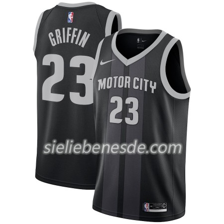 Herren NBA Detroit Pistons Trikot Blake Griffin 23 2018-19 Nike City Edition Schwarz Blau Swingman